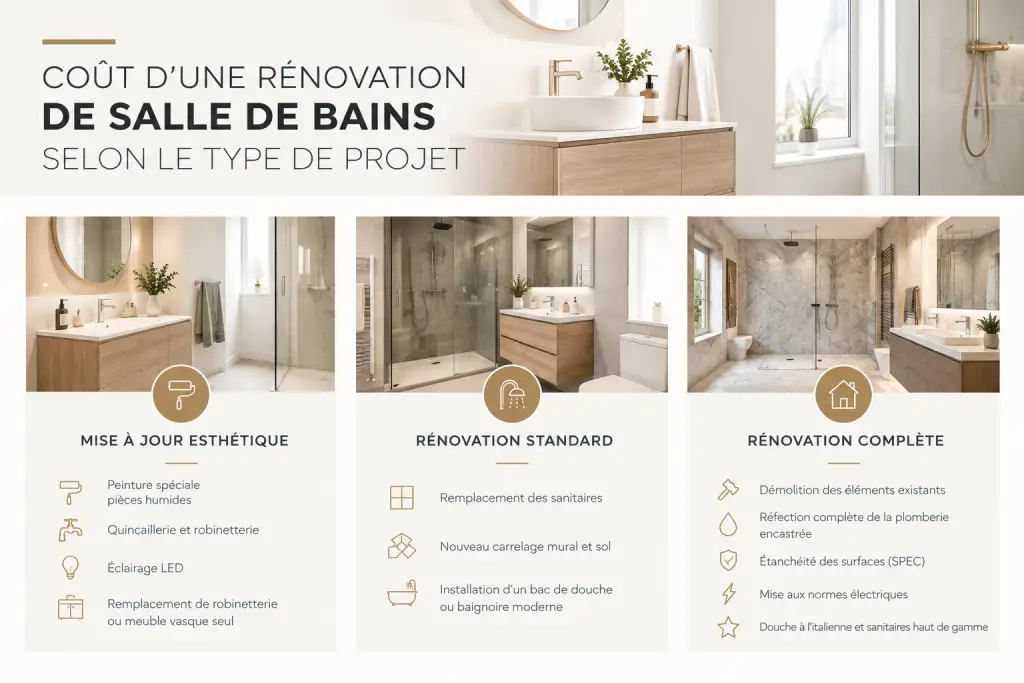 Les différents types de rénovation de salle de bains, de la mise à jour esthétique à la rénovation complète